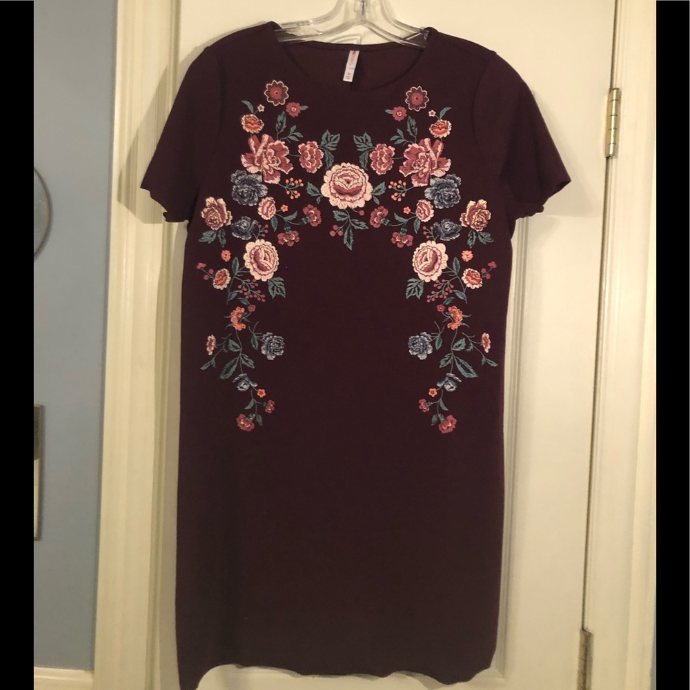 Purple Floral Mini Dress